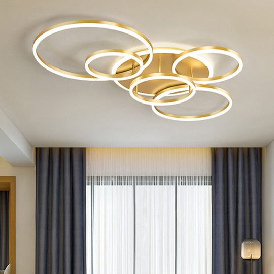 Contemporary Circle Flush Mount Ceiling Light For Living Room