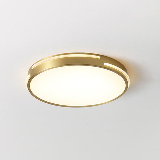 Contemporary Round Flush Mount Ceiling Light Fixture - Acrylic Ideal For Living Room Brass / 16