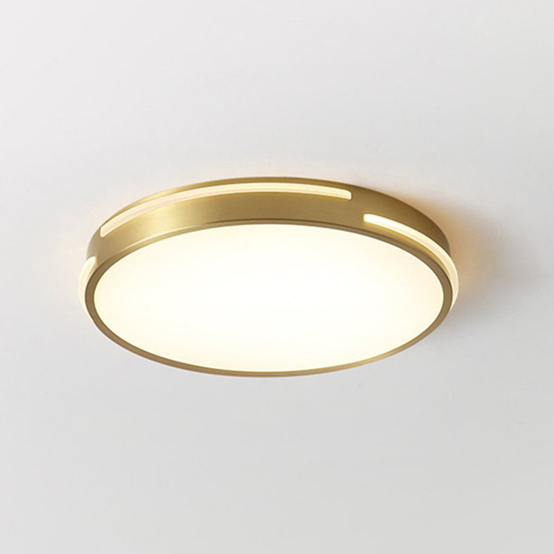 Contemporary Round Flush Mount Ceiling Light Fixture - Acrylic Ideal For Living Room Brass / 19.5