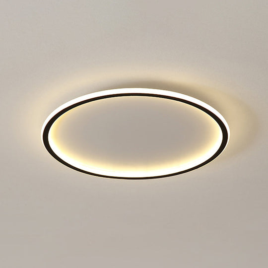 Contemporary Aluminum Flushmount Lights - Stylish Ceiling Fixture For Living Room Black / 16 White