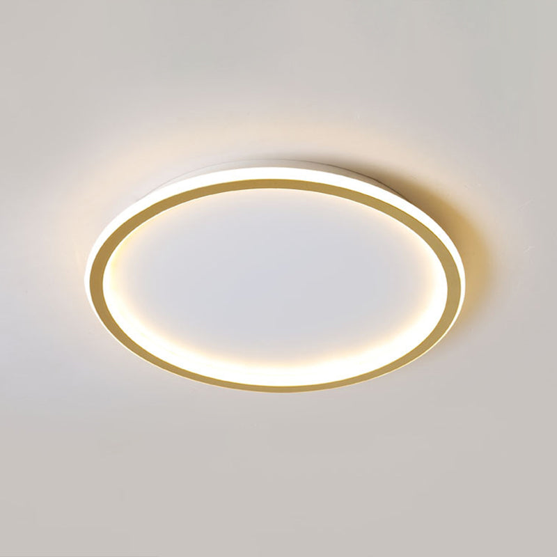 Contemporary Aluminum Flushmount Lights - Stylish Ceiling Fixture For Living Room Gold / 16 Natural