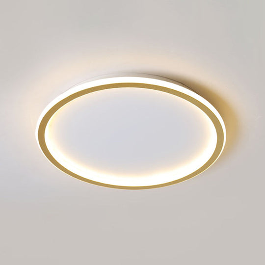 Contemporary Aluminum Flushmount Lights - Stylish Ceiling Fixture For Living Room Gold / 19.5 Warm