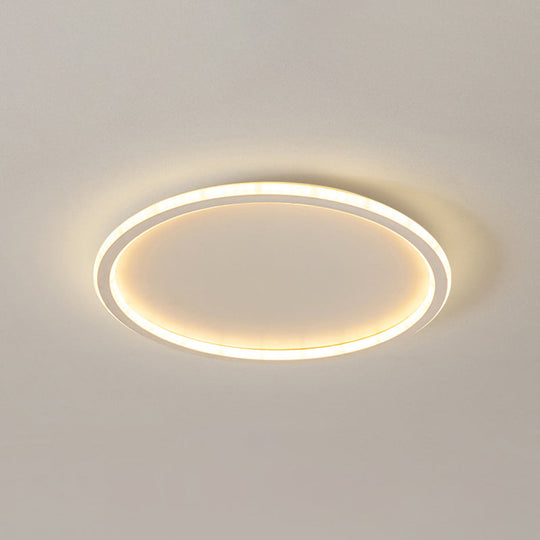 Contemporary Aluminum Flushmount Lights - Stylish Ceiling Fixture For Living Room White / 12 Natural