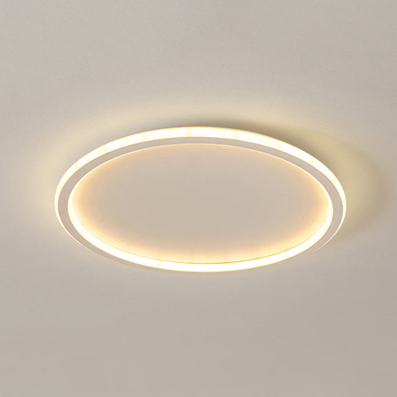 Contemporary Aluminum Flushmount Lights - Stylish Ceiling Fixture For Living Room White / 16 Natural