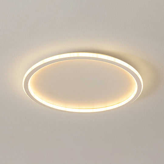 Contemporary Aluminum Flushmount Lights - Stylish Ceiling Fixture For Living Room White / 16 Natural