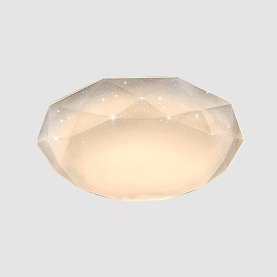 Contemporary Geometric Flush Mount Acrylic Ceiling Light For Bedroom White / 10.5 Warm