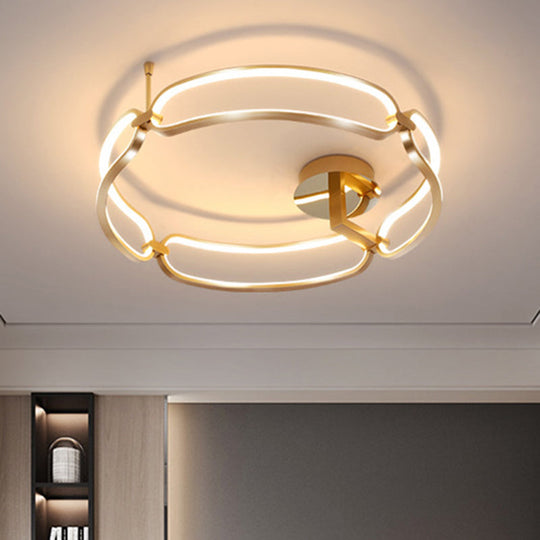 Contemporary Acrylic Ceiling Mount Chandelier - Sphere Semi Flush Lights For Living Room Gold / 18