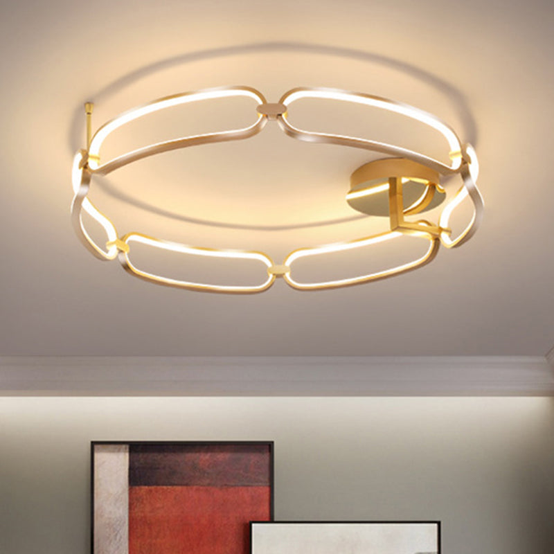 Contemporary Acrylic Ceiling Mount Chandelier - Sphere Semi Flush Lights For Living Room Gold / 23.5