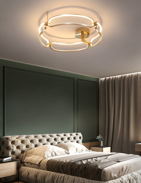 Contemporary Acrylic Ceiling Mount Chandelier - Sphere Semi Flush Lights For Living Room