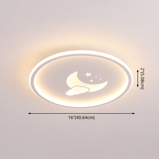 Moon And Star Flush Mount Ceiling Light For Modern Bedrooms