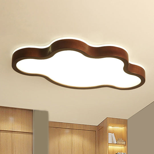 Wooden Nordic Flush Mount Spotlight For Childrens Bedroom - Star Light