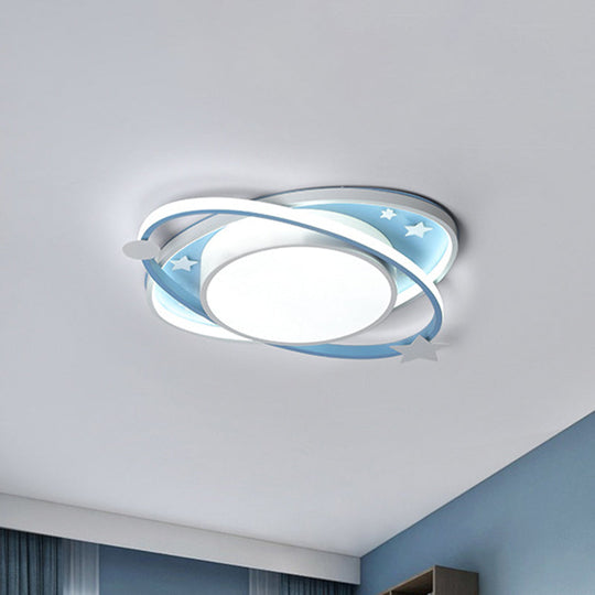 Contemporary Acrylic Flush Mount Ceiling Light For Bedroom - Planet