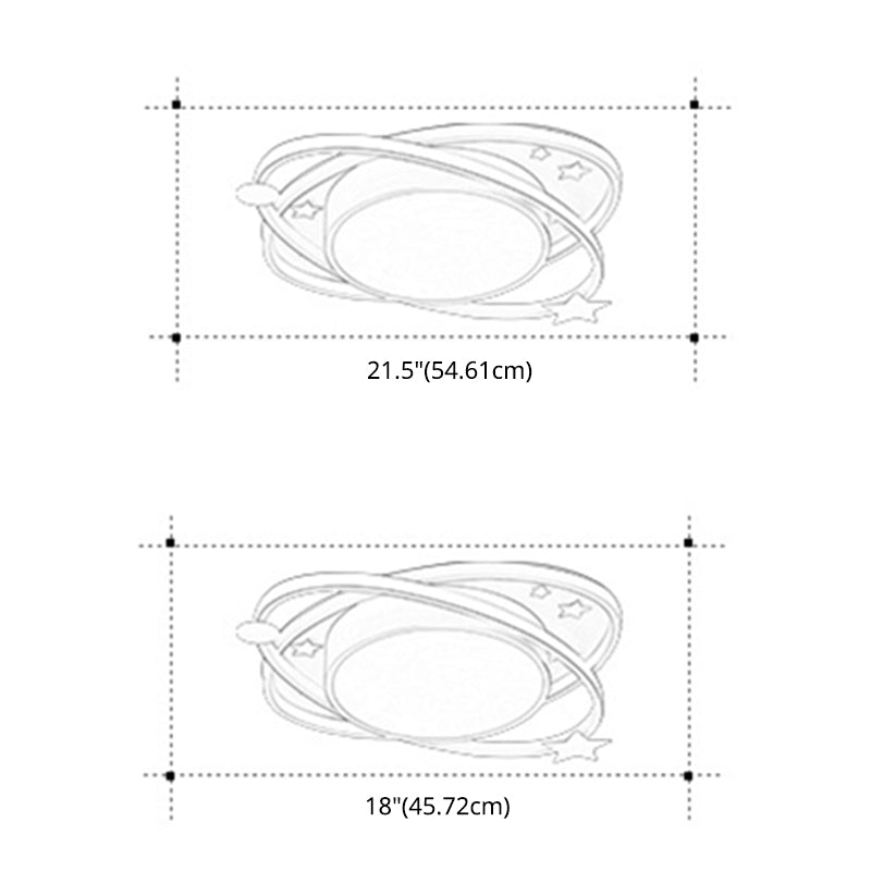 Contemporary Acrylic Flush Mount Ceiling Light For Bedroom - Planet