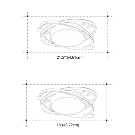 Contemporary Acrylic Flush Mount Ceiling Light For Bedroom - Planet