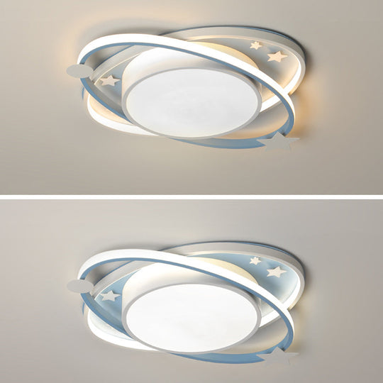 Contemporary Acrylic Flush Mount Ceiling Light For Bedroom - Planet