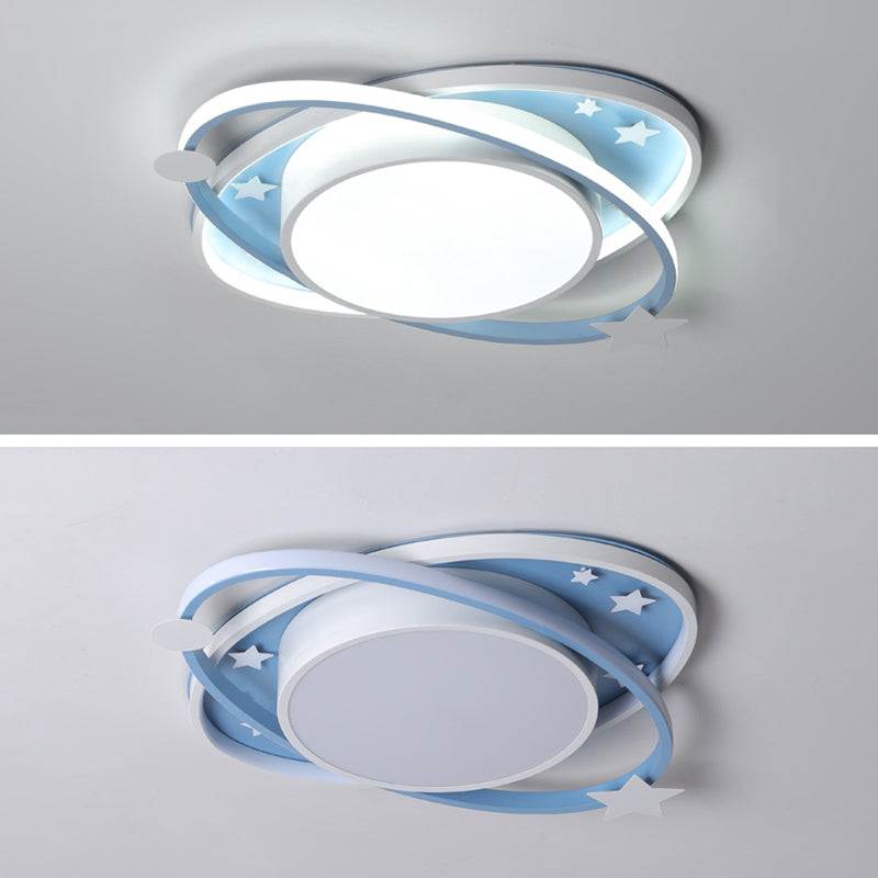 Contemporary Acrylic Flush Mount Ceiling Light For Bedroom - Planet