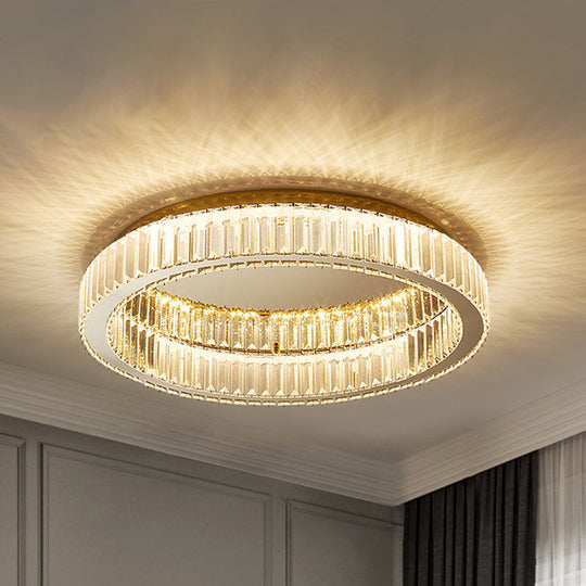 Modern Crystal Chandelier Flush Mount Ceiling Light For Living Room Gold / 19.5