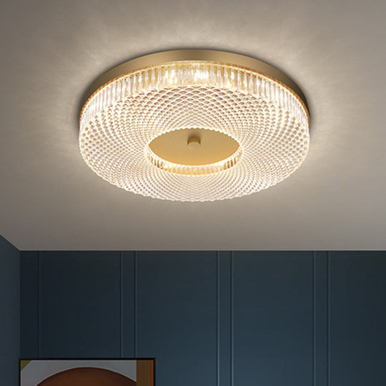 Ultra-Contemporary Crystal Round Flush Mount Ceiling Light For Bedroom