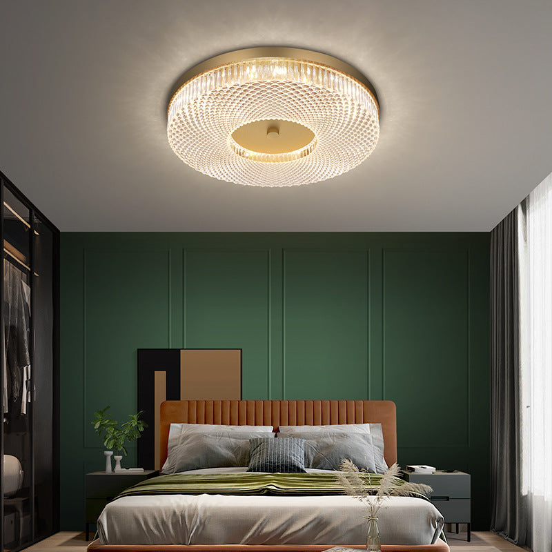 Ultra-Contemporary Crystal Round Flush Mount Ceiling Light For Bedroom