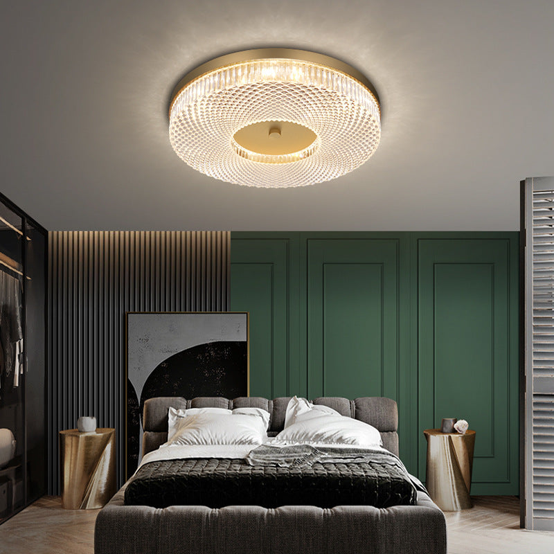 Ultra-Contemporary Crystal Round Flush Mount Ceiling Light For Bedroom