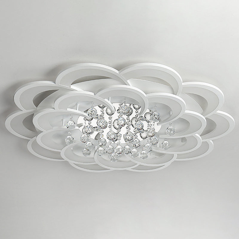 Contemporary Flower Flush Mount Ceiling Light - Acrylic Fixture For Living Room