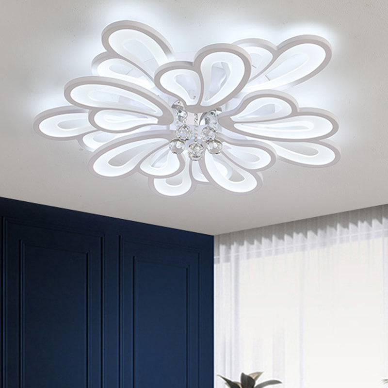 Contemporary Floral Flushmount Ceiling Light For Living Room Décor