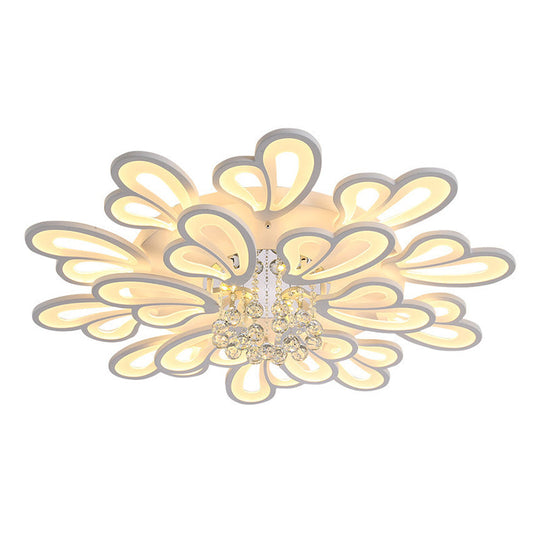 Contemporary Floral Flushmount Ceiling Light For Living Room Décor