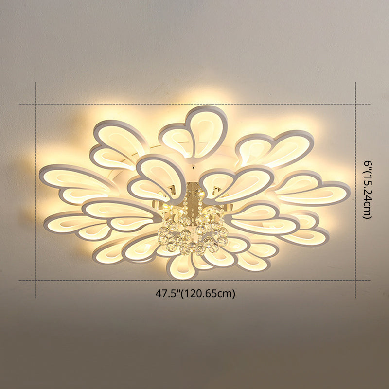 Contemporary Floral Flushmount Ceiling Light For Living Room Décor