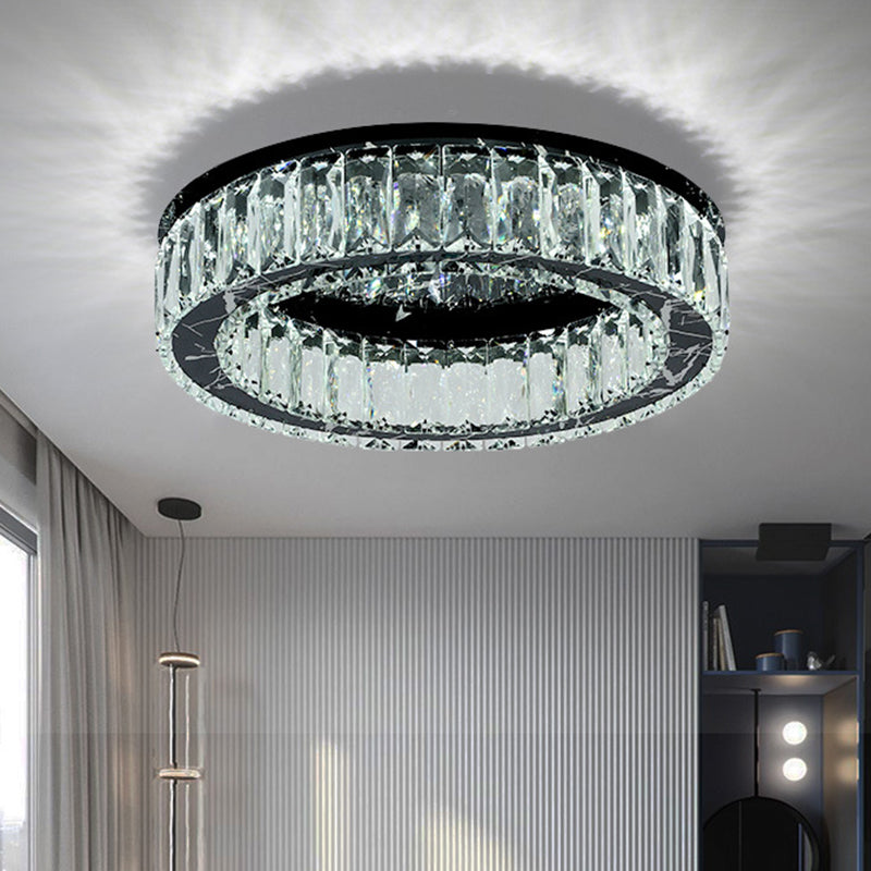 Contemporary Crystal Round Flush Mount Ceiling Light