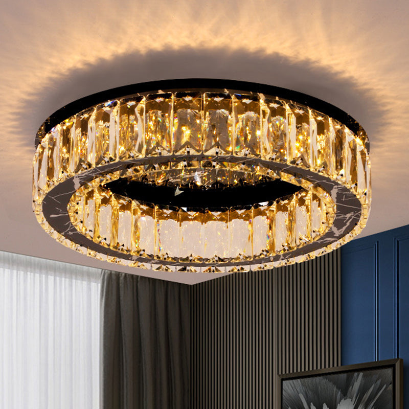 Contemporary Crystal Round Flush Mount Ceiling Light