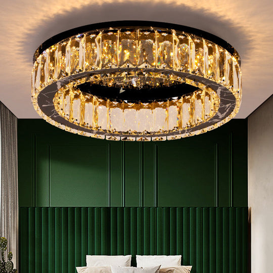 Contemporary Crystal Round Flush Mount Ceiling Light