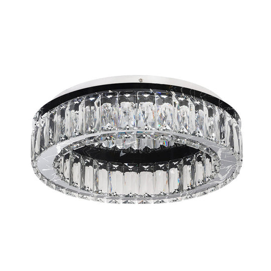 Contemporary Crystal Round Flush Mount Ceiling Light