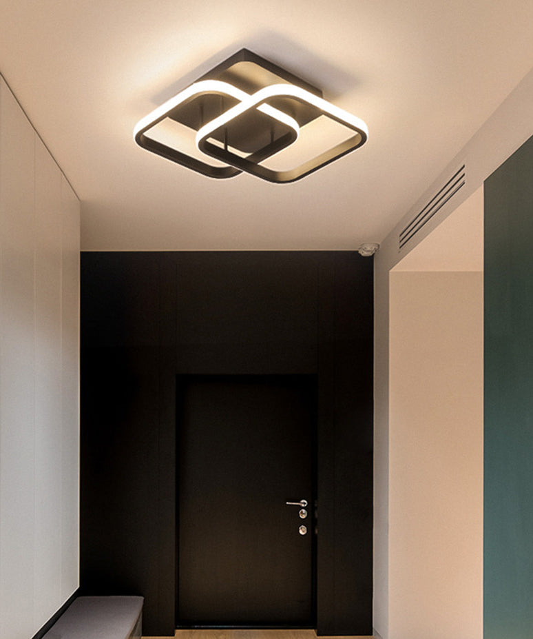 Acrylic Semi Flush Mount Light: Stylish Geometric Fixture For Hallway