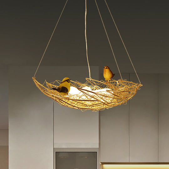 Gold Metal Art Deco Chandelier - Nest Lighting, 19.5"/21.5" Wide, 6/9 Lights, Ceiling Lamp