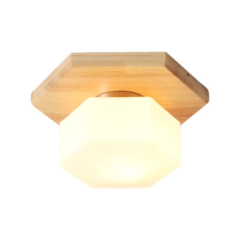 Nordic Style Geometric Flush Mount with Frosted Glass - 1 Light Foyer Lighting