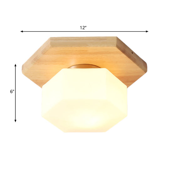 Nordic Style Geometric Flush Mount with Frosted Glass - 1 Light Foyer Lighting