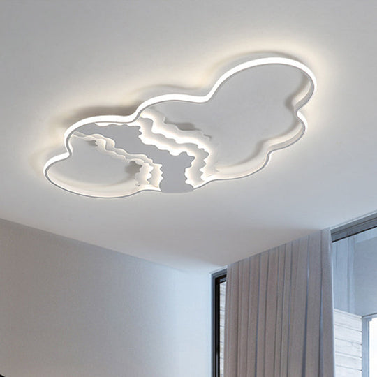 Luminaire encastré moderne à LED en métal en forme de nuage en blanc avec lumière chaude/blanche pour l'éclairage du salon