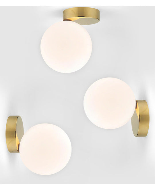 Modern Opal Glass Flush Mount With 1-Light Spherical Shade For Hallway Lighting