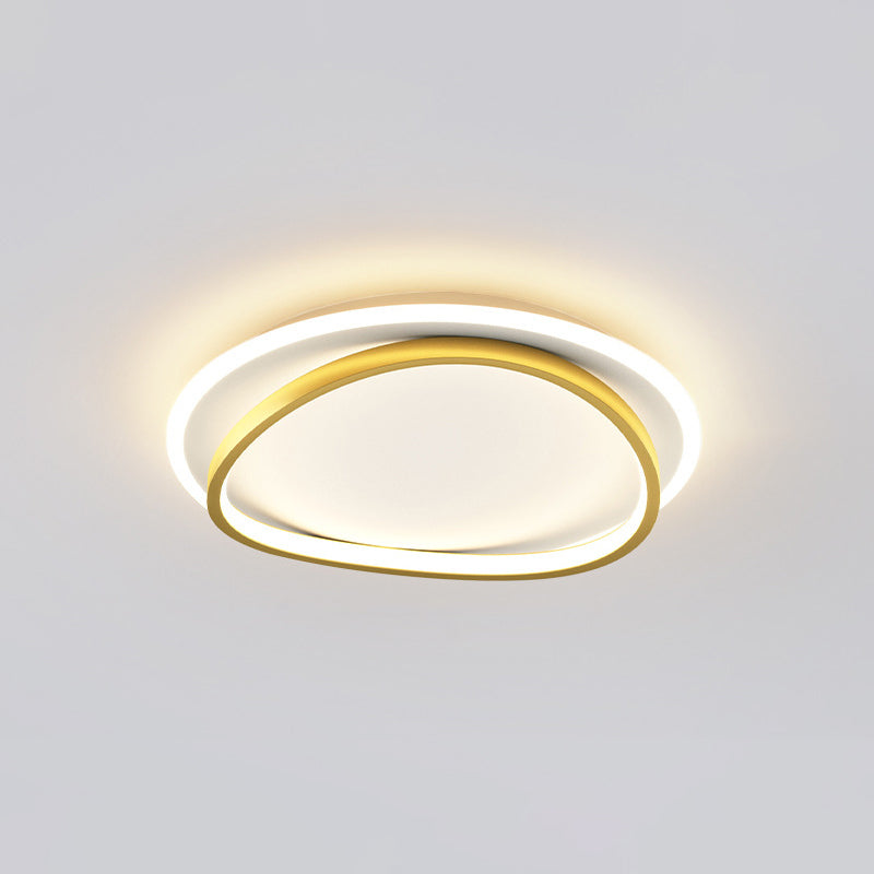 Modern Minimalist Double Round Flush Mount Led Ceiling Light For Bedrooms Gold / 16 Warm