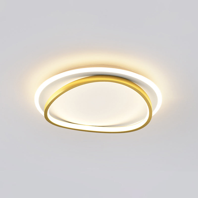 Modern Minimalist Double Round Flush Mount Led Ceiling Light For Bedrooms Gold / 19.5 Warm