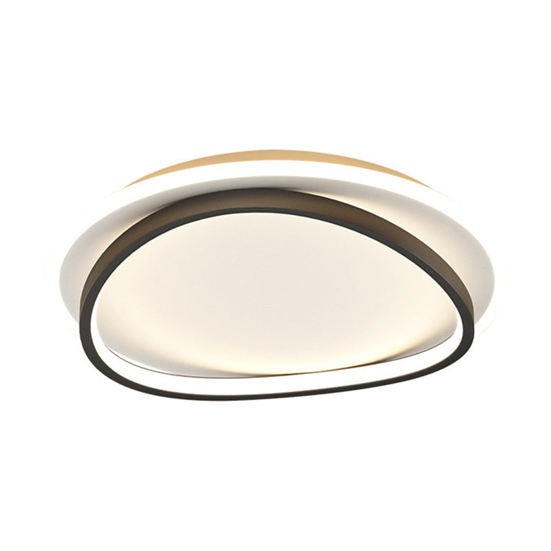 Modern Minimalist Double Round Flush Mount Led Ceiling Light For Bedrooms