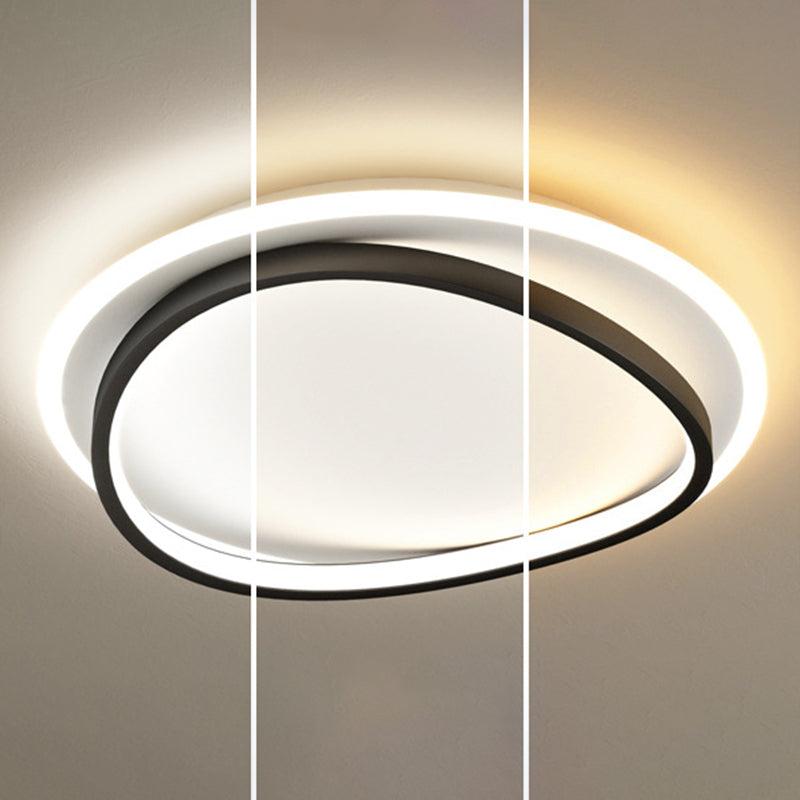 Modern Minimalist Double Round Flush Mount Led Ceiling Light For Bedrooms