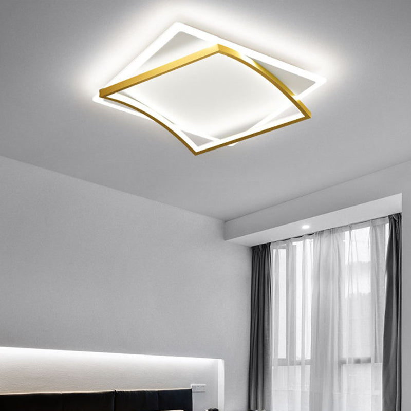 Modern Minimalist Geometric Flush Mount Led Ceiling Light For Bedrooms