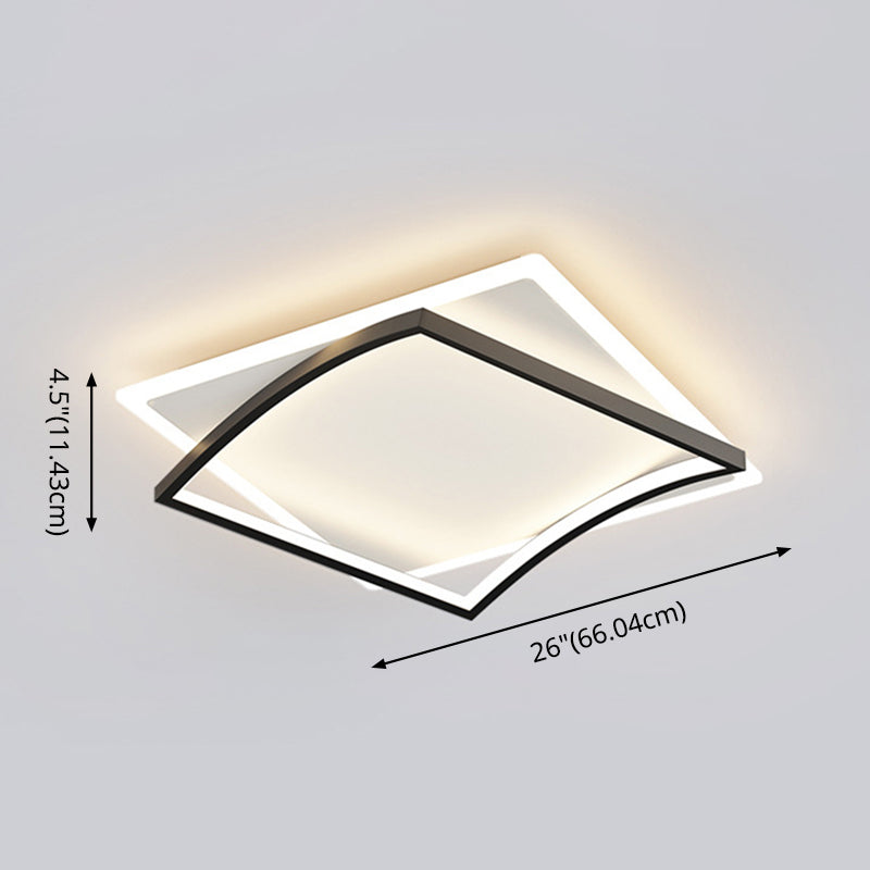 Modern Minimalist Geometric Flush Mount Led Ceiling Light For Bedrooms