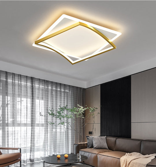 Modern Minimalist Geometric Flush Mount Led Ceiling Light For Bedrooms