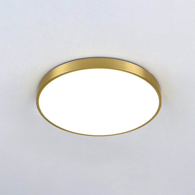 Modern Gold Metal Led Flush Mount Ceiling Lamp For Bedroom Lighting / 12