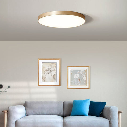 Modern Gold Metal Led Flush Mount Ceiling Lamp For Bedroom Lighting