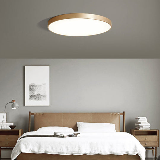 Modern Gold Metal Led Flush Mount Ceiling Lamp For Bedroom Lighting