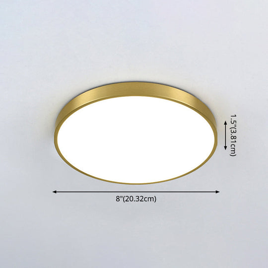 Modern Gold Metal Led Flush Mount Ceiling Lamp For Bedroom Lighting