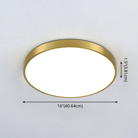 Modern Gold Metal Led Flush Mount Ceiling Lamp For Bedroom Lighting